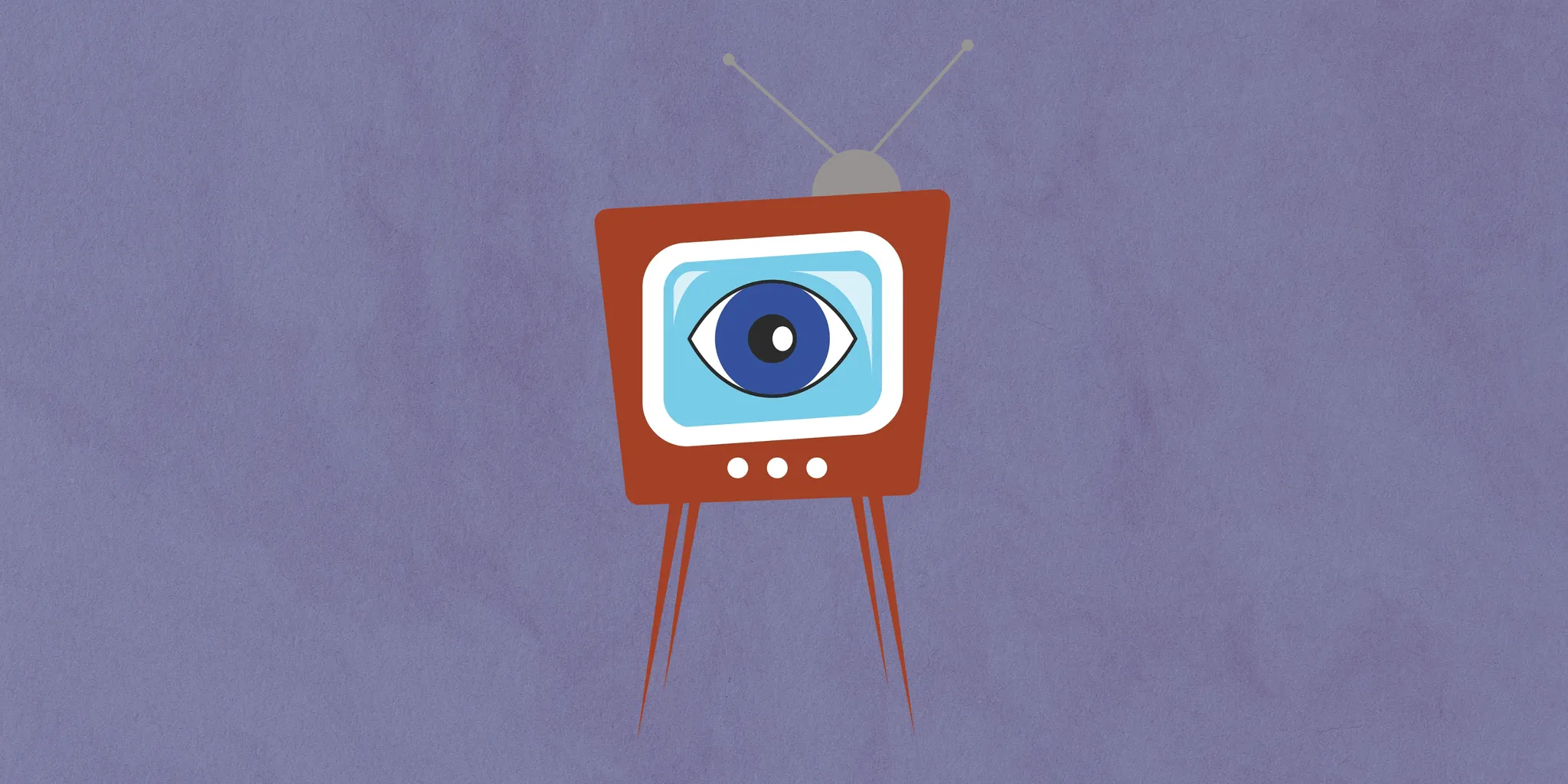 Imagem de uma televisão com o desenho de um olho no monitor