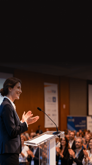 Imagem de um evento sendo legendado